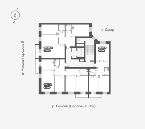 
   Продам 2-комнатную, 65.6 м², Академгородок ул, 78

. Фото 19.