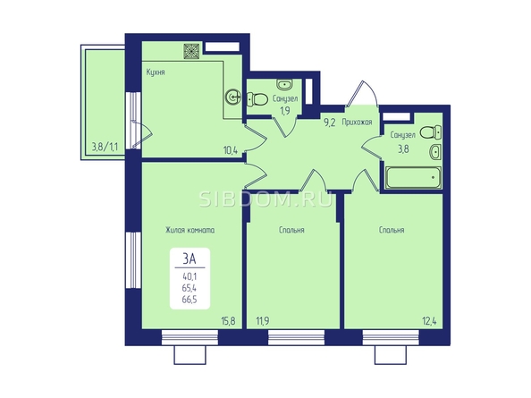 
   Продам 3-комнатную, 66.5 м², Univers (Универс), 3 квартал

. Фото 1.