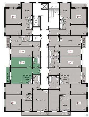 
   Продам 2-комнатную, 52.3 м², Мичурино, дом 2 строение 4

. Фото 4.