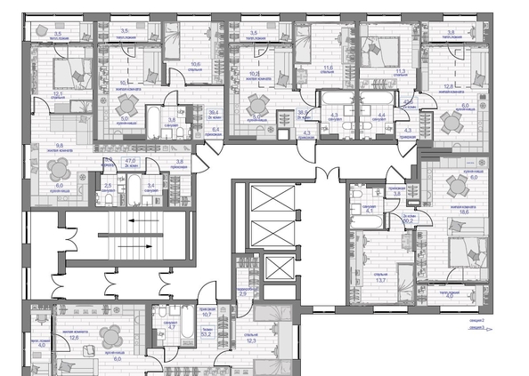 
   Продам 2-комнатную, 42.6 м², Прогресс-квартал Перемены, дом 2

. Фото 5.