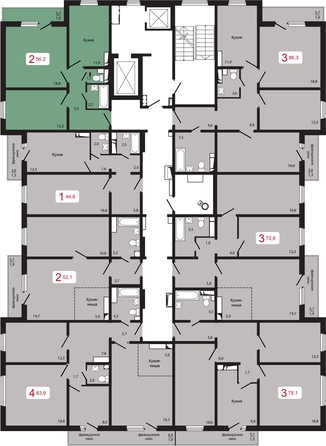 
   Продам 2-комнатную, 56.2 м², КБС. Берег, дом 5 строение 1

. Фото 2.