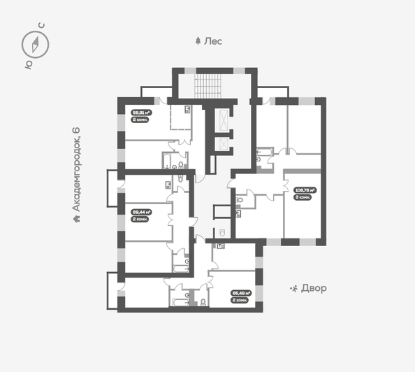 
   Продам 2-комнатную, 66.2 м², Академгородок ул, 80

. Фото 18.