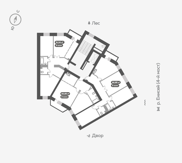 
   Продам 2-комнатную, 61.8 м², Академгородок ул, 80

. Фото 18.