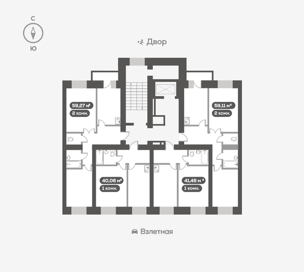 
   Продам 1-комнатную, 41.46 м², Сити-квартал на Взлетной, дом 1

. Фото 13.