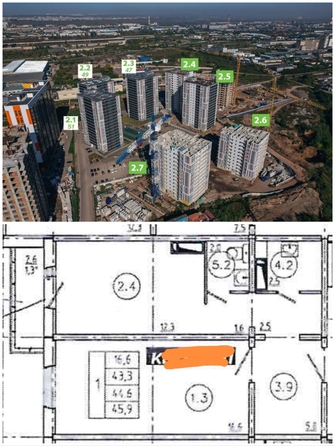 
   Продам 1-комнатную, 45.9 м², Мичурино, дом 2 строение 6

. Фото 1.