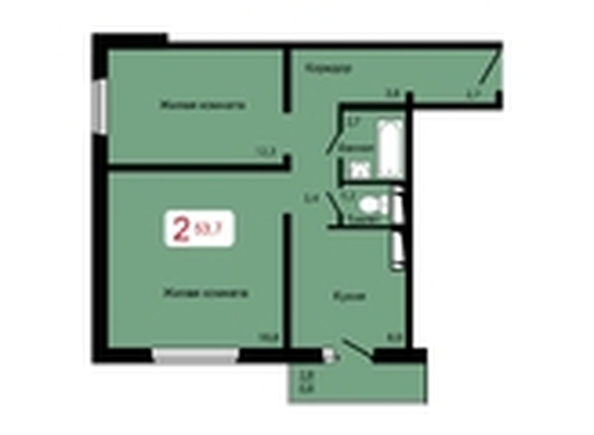 
   Продам 2-комнатную, 53.7 м², Мичурино, дом 2 строение 6

. Фото 1.