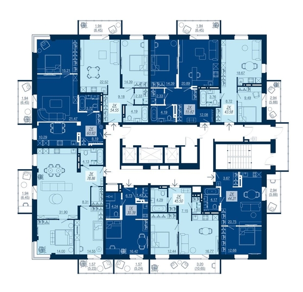 
   Продам 2-комнатную, 55.82 м², АЭРОCITY (Аэросити), дом 3

. Фото 10.