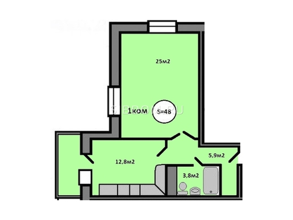 
   Продам 1-комнатную, 48 м², Караульная ул, 39/2

. Фото 9.