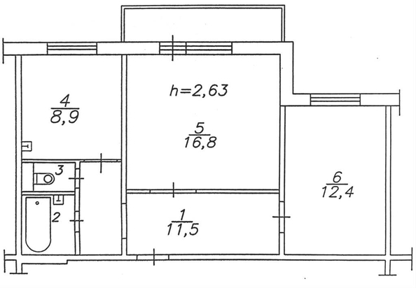 
   Продам 2-комнатную, 53.1 м², Шумяцкого ул

. Фото 8.