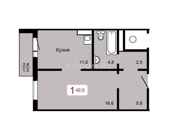 
   Продам 1-комнатную, 42 м², Аральская ул, 47

. Фото 2.