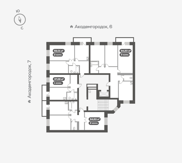 
   Продам 2-комнатную, 59.01 м², Академгородок, дом 5

. Фото 14.