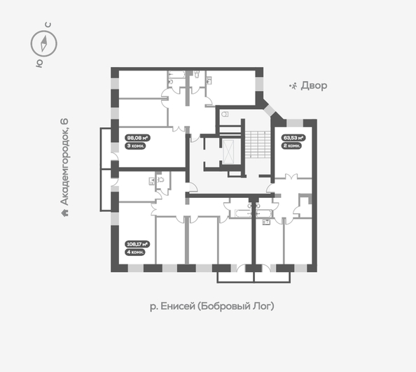 
   Продам 3-комнатную, 97.7 м², Академгородок ул, 78

. Фото 19.