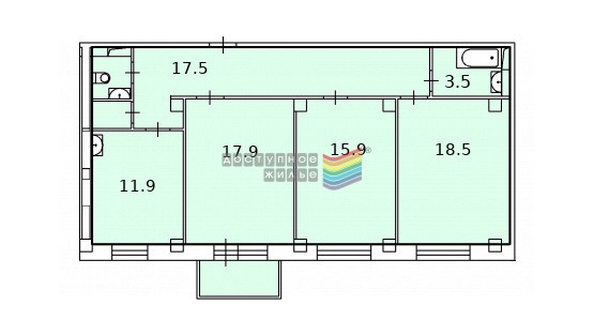 
   Продам 3-комнатную, 87.2 м², Северное шоссе, 48

. Фото 17.