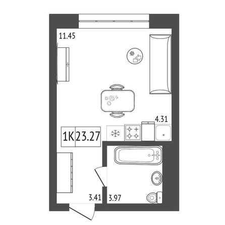 
   Продам студию, 20.68 м², Свердловская ул, 6л

. Фото 1.