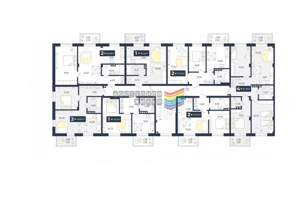 
   Продам 2-комнатную, 58.59 м², Живем мкр, 4

. Фото 3.