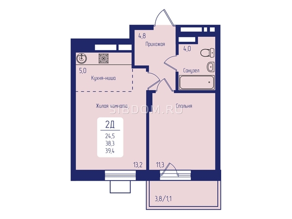 
   Продам 2-комнатную, 39.4 м², Univers (Универс), 2 квартал

. Фото 1.