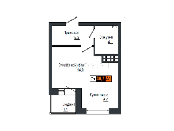 
   Продам 1-комнатную, 30.4 м², Мичуринские аллеи, дом 2

. Фото 1.