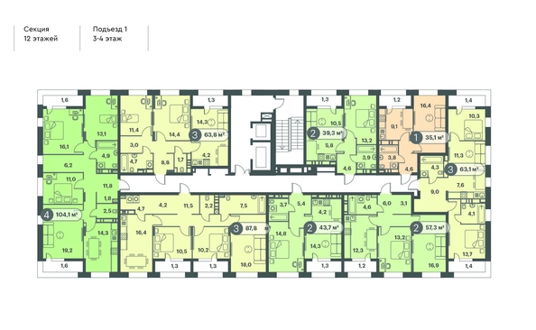 
   Продам 3-комнатную, 87.8 м², Три Клёна, дом 1

. Фото 2.