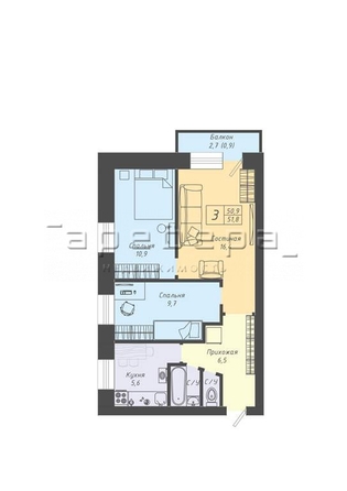 
   Продам 3-комнатную, 51.8 м², Аэровокзальная ул, 8з

. Фото 17.