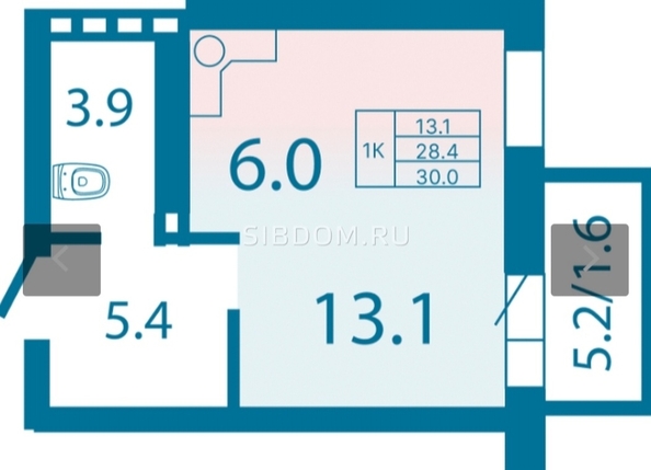 
   Продам 1-комнатную, 30 м², Олимп, дом 1

. Фото 2.