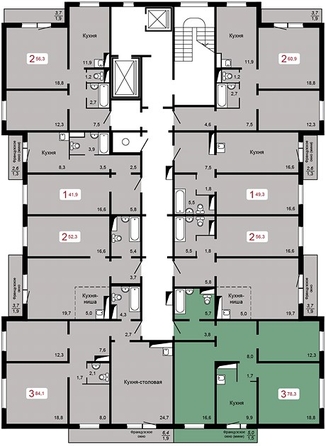 
   Продам 3-комнатную, 78.3 м², Мичурина ул, 2 с4

. Фото 1.