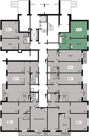 
   Продам 1-комнатную, 42.5 м², Мичурино, дом 2 строение 4

. Фото 1.