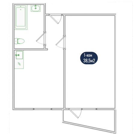 
   Продам 1-комнатную, 38.5 м², Карамзина ул, 6

. Фото 17.