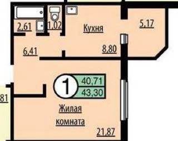 
   Продам 1-комнатную, 43 м², Мартынова ул, 39

. Фото 20.