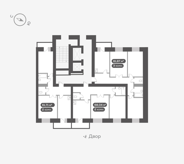 
   Продам 2-комнатную, 61.71 м², Сити-квартал на Взлетной, дом 1

. Фото 12.