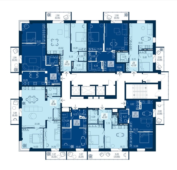 
   Продам 1-комнатную, 75.46 м², АЭРОCITY (Аэросити), дом 1

. Фото 2.