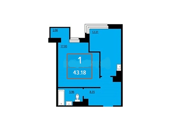 
  Продается 1-комн. квартира, 43.18 м², ЖК Преображенский, дом 12
. Фото 1.