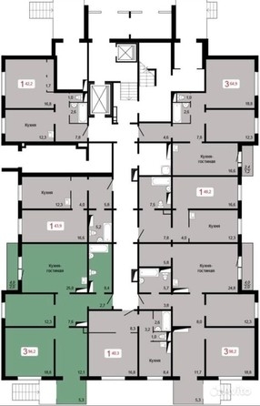 
  Продается 3-комн. квартира, 94.2 м², ЖК Курчатова, дом 8 строение 1
. Фото 2.