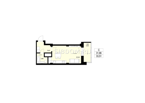 
  Продается студия, 33.51 м², ЖК ЛЕТО, дом 2
. Фото 2.
