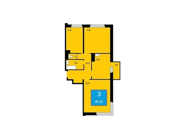 
  Продается 3-комн. квартира, 81.3 м², ЖК Преображенский, дом 11
. Фото 3.