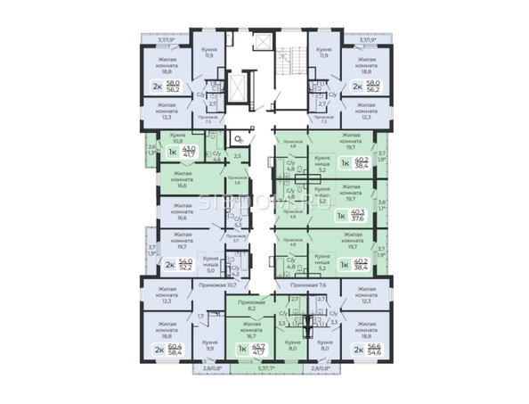 
  Продается 2-комн. квартира, 54.6 м², ЖК Три слона, дом 3
. Фото 8.