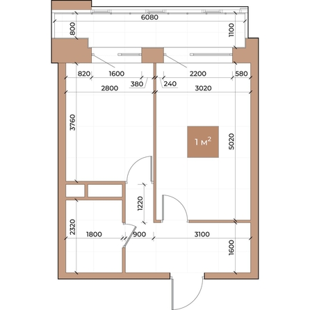 
  Продается 1-комн. квартира, 38.1 м², ЖК Небо над Енисеем
. Фото 3.