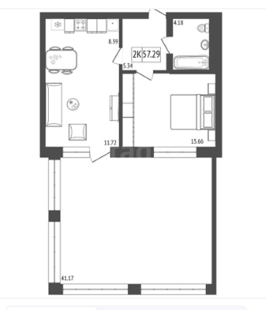 
  Продается 2-комн. квартира, 57.29 м², ЖК Премьер парк
. Фото 3.