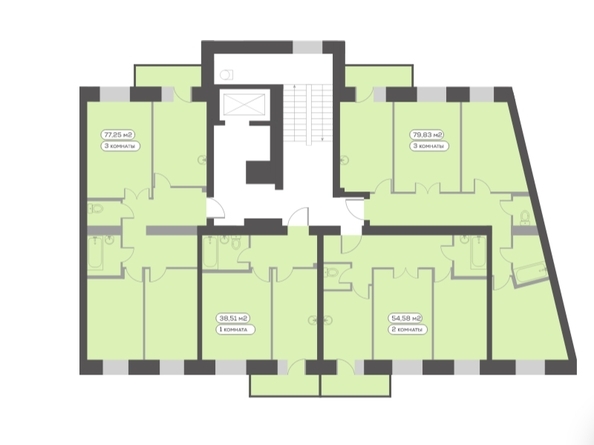
  Продается 3-комн. квартира, 80.2 м², ЖК Южный берег, дом 21
. Фото 2.