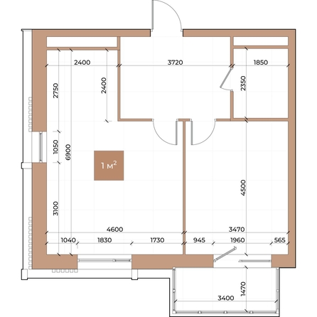
  Продается 1-комн. квартира, 56.9 м², ЖК Небо над Енисеем
. Фото 3.