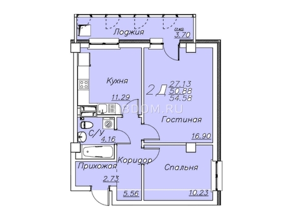 
  Продается 2-комнатный апартамент, 55.48 м², АК Housepark (Хауспарк)
. Фото 1.