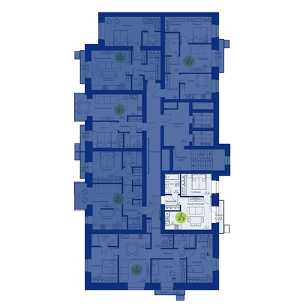 
  Продается 2-комн. квартира, 41.2 м², ЖК Вита-парк
. Фото 2.
