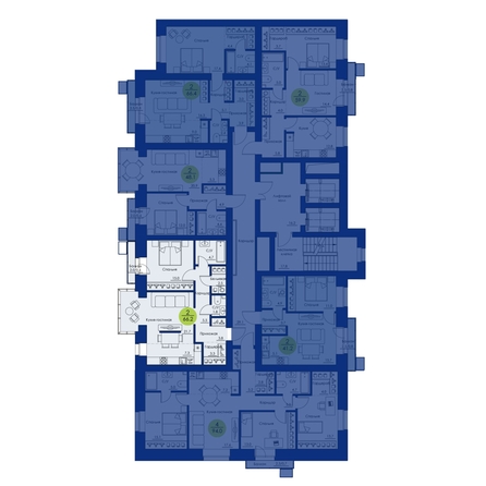 
  Продается 2-комн. квартира, 66.2 м², ЖК Вита-парк
. Фото 2.
