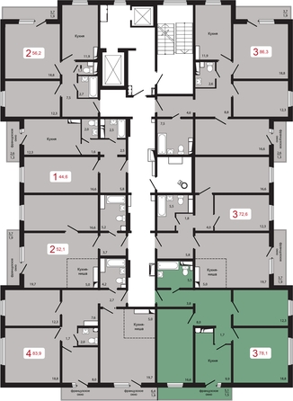 
  Продается 3-комн. квартира, 78.1 м², ЖК КБС. Берег, дом 5 строение 1
. Фото 2.