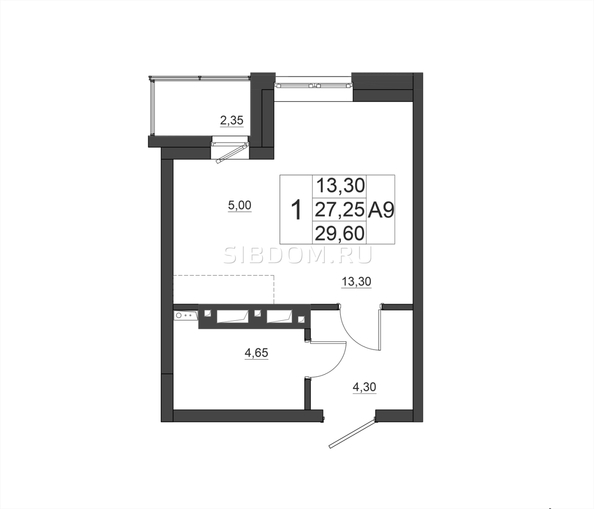 
  Продается 1-комн. квартира, 29.6 м², ЖК Дивные Дали, дом 1
. Фото 1.
