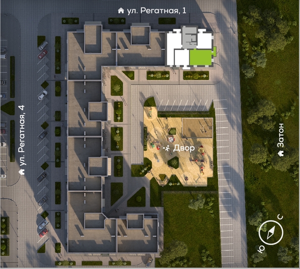 
  Продается 2-комн. квартира, 58.69 м², ЖК Южный берег, дом 24
. Фото 1.