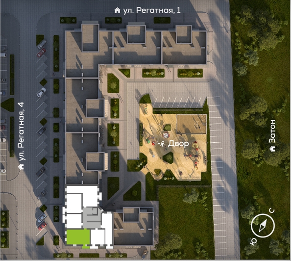 
  Продается 2-комн. квартира, 65.12 м², ЖК Южный берег, дом 24
. Фото 1.