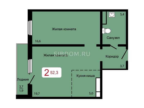 
  Продается 2-комн. квартира, 52.3 м², ЖК Мичурино, дом 2 строение 7
. Фото 1.