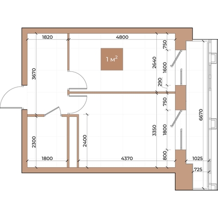 
  Продается 1-комн. квартира, 39.4 м², ЖК Небо над Енисеем
. Фото 3.