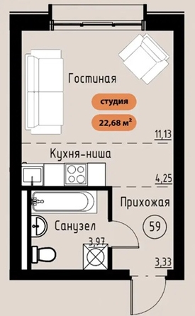 
  Продается студия, 20.68 м², ЖК Премьер парк
. Фото 9.