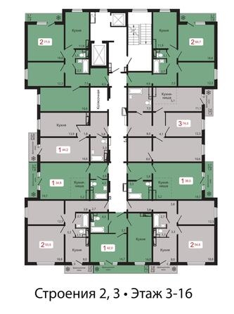 
  Продается 2-комн. квартира, 53.5 м², ЖК КБС. Классика, дом 2
. Фото 2.